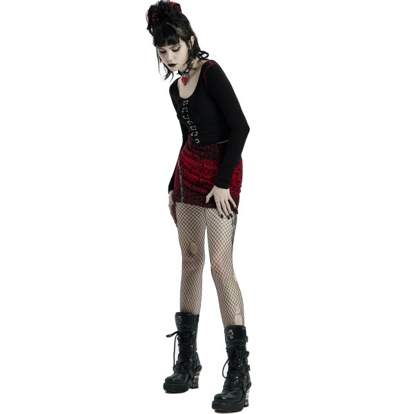 mode PUNK RAVE Mini-Jupe ‘Hot Girl’ En Léopard Rouge 8