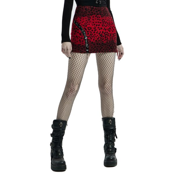 mode PUNK RAVE Mini-Jupe ‘Hot Girl’ En Léopard Rouge 1
