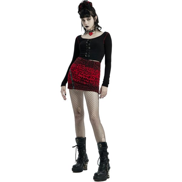 mode PUNK RAVE Mini-Jupe ‘Hot Girl’ En Léopard Rouge 9