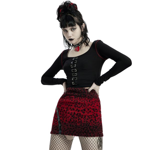 mode PUNK RAVE Mini-Jupe ‘Hot Girl’ En Léopard Rouge 10