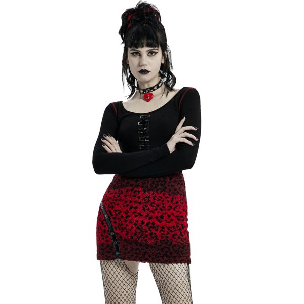 mode PUNK RAVE Mini-Jupe ‘Hot Girl’ En Léopard Rouge 11