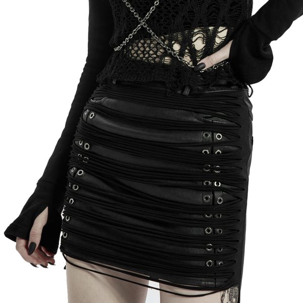qualité supérieure PUNK RAVE Mini-Jupe ‘Laced Doll’ Noire 13
