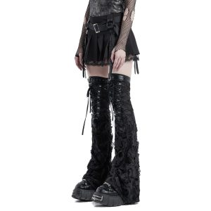 PUNK RAVE Mini Jupe Plissée ‘Punk Decadent’ Noire boutiqued en ligne 40