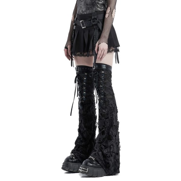 PUNK RAVE Mini Jupe Plissée ‘Punk Decadent’ Noire boutiqued en ligne 12