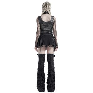 PUNK RAVE Mini Jupe Plissée ‘Punk Decadent’ Noire boutiqued en ligne 24