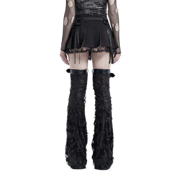PUNK RAVE Mini Jupe Plissée ‘Punk Decadent’ Noire boutiqued en ligne 11