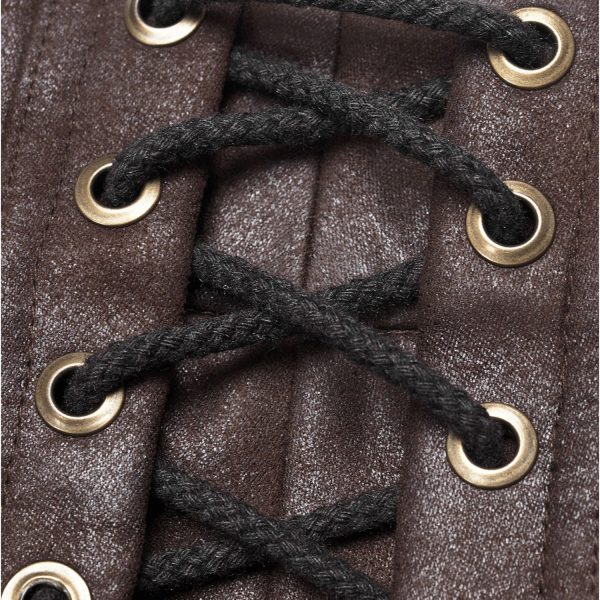 PUNK RAVE Mini-Jupe Steampunk ‘Norra’ Marron boutique en france 13