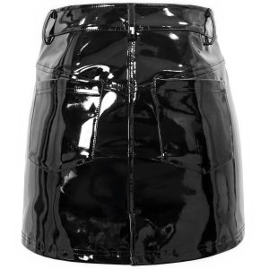 DEVIL FASHION Mini Jupe ‘Toxica’ En Simili Cuir Noir à prix d'occasion 47