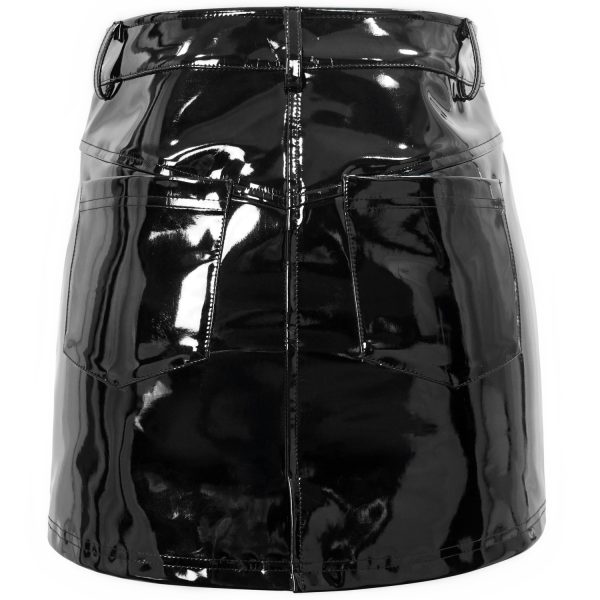 DEVIL FASHION Mini Jupe ‘Toxica’ En Simili Cuir Noir à prix d'occasion 15