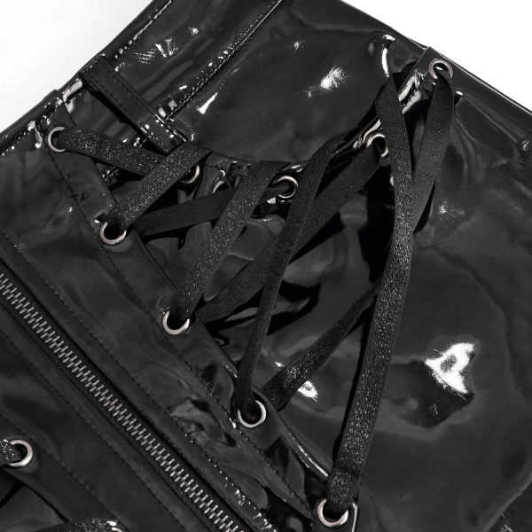 DEVIL FASHION Mini Jupe ‘Toxica’ En Simili Cuir Noir à prix d'occasion 20