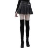 mode pas cher PUNK RAVE Mini Jupe ‘Xena’ En Simili Cuir Noir 40