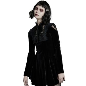 PUNK RAVE Mini Robe ‘Badriyah’ En Velours Noir de garantie authentique 44
