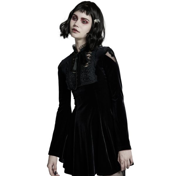 PUNK RAVE Mini Robe ‘Badriyah’ En Velours Noir de garantie authentique 13