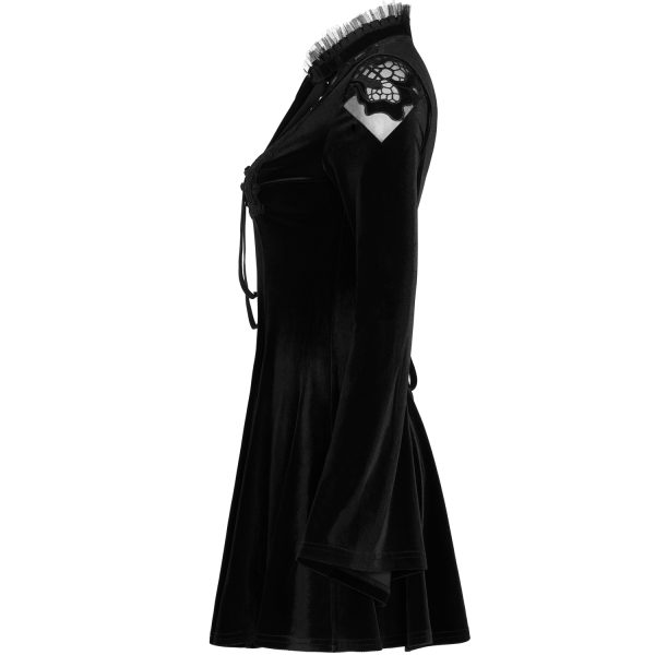 PUNK RAVE Mini Robe ‘Badriyah’ En Velours Noir de garantie authentique 17