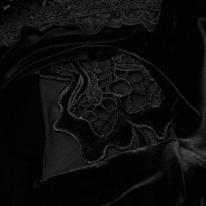 PUNK RAVE Mini Robe ‘Badriyah’ En Velours Noir de garantie authentique 58