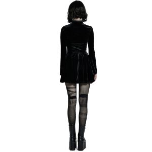 PUNK RAVE Mini Robe ‘Badriyah’ En Velours Noir de garantie authentique 26