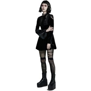 PUNK RAVE Mini Robe ‘Badriyah’ En Velours Noir de garantie authentique 28