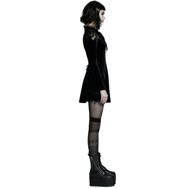 PUNK RAVE Mini Robe ‘Badriyah’ En Velours Noir de garantie authentique 8