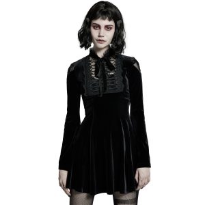 PUNK RAVE Mini Robe ‘Badriyah’ En Velours Noir de garantie authentique 38