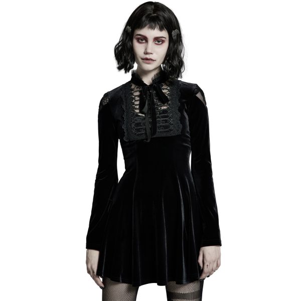 PUNK RAVE Mini Robe ‘Badriyah’ En Velours Noir de garantie authentique 10