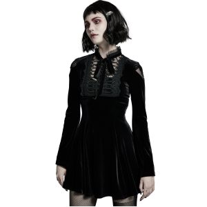 PUNK RAVE Mini Robe ‘Badriyah’ En Velours Noir de garantie authentique 40