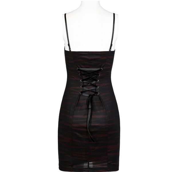 PUNK RAVE Mini Robe ‘Bat Sleep’ Noire Et Bordeaux vente luxe pas cher 15