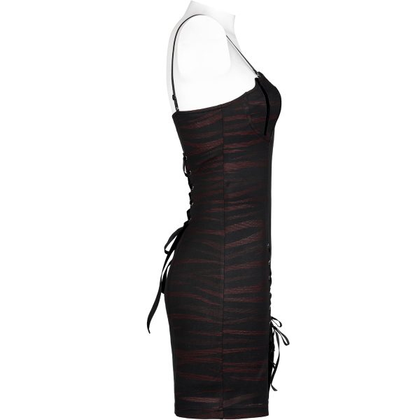 PUNK RAVE Mini Robe ‘Bat Sleep’ Noire Et Bordeaux vente luxe pas cher 16