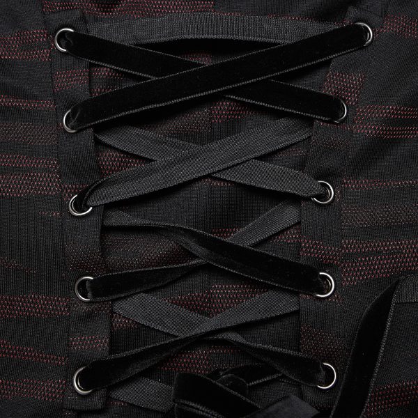 PUNK RAVE Mini Robe ‘Bat Sleep’ Noire Et Bordeaux vente luxe pas cher 17