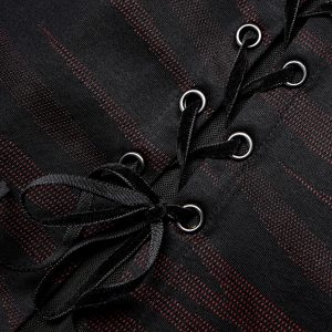 PUNK RAVE Mini Robe ‘Bat Sleep’ Noire Et Bordeaux vente luxe pas cher 53