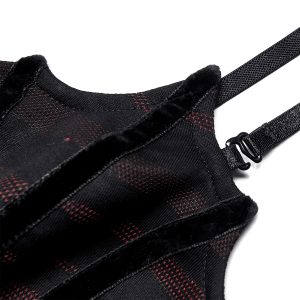PUNK RAVE Mini Robe ‘Bat Sleep’ Noire Et Bordeaux vente luxe pas cher 57