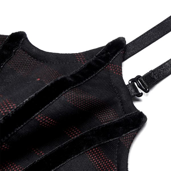 PUNK RAVE Mini Robe ‘Bat Sleep’ Noire Et Bordeaux vente luxe pas cher 20