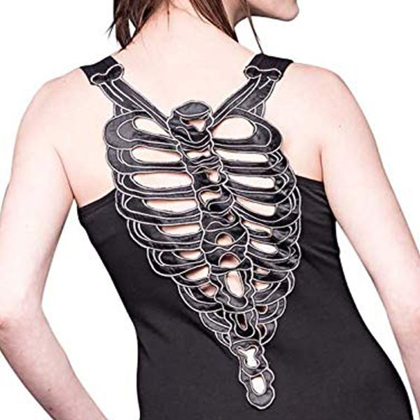 QUEEN OF DARKNESS Mini Robe ‘Black Ribcage’ Noire authentiques 4