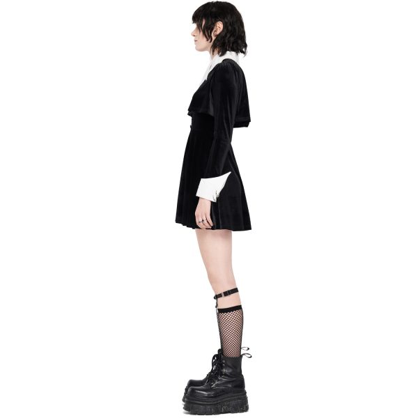 PUNK RAVE Mini Robe ‘Dark Bat’ Noire Et Blanche online boutique 12