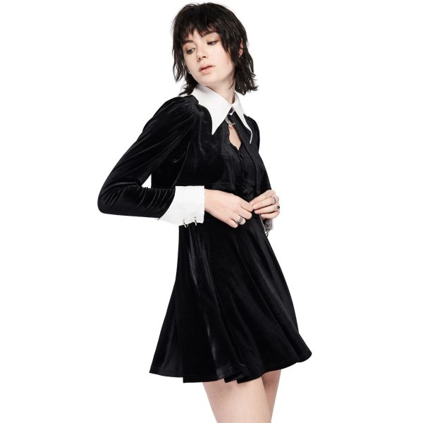 PUNK RAVE Mini Robe ‘Dark Bat’ Noire Et Blanche online boutique 5