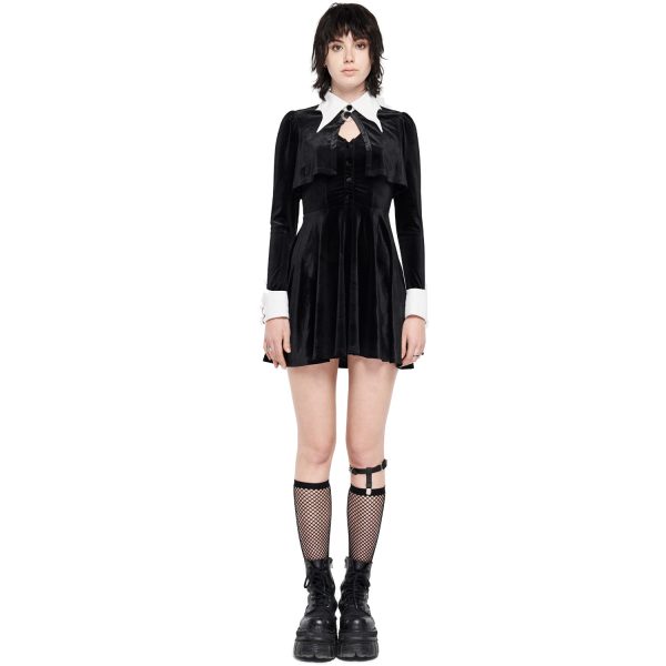 PUNK RAVE Mini Robe ‘Dark Bat’ Noire Et Blanche online boutique 9