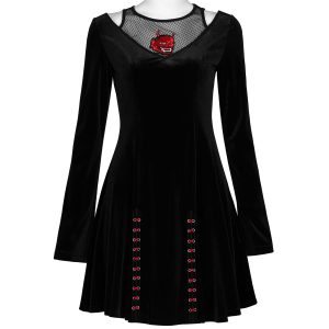 Vente PUNK RAVE Mini Robe ‘Dark Prajna’ En Velours Noir 39