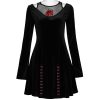 Vente PUNK RAVE Mini Robe ‘Dark Prajna’ En Velours Noir 41