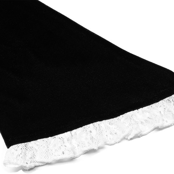 PUNK RAVE Mini Robe ‘Ishtar’ En Velours Noir Et Dentelle Blanche pas cher 14