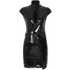 soldes luxe PUNK RAVE Mini Robe ‘Matrix Geisha’ En Simili Cuir Noir Verni 62