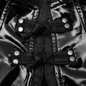 soldes luxe PUNK RAVE Mini Robe ‘Matrix Geisha’ En Simili Cuir Noir Verni 41