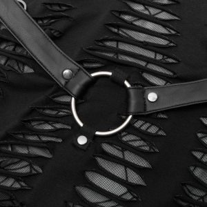 Nouvelle tendance PUNK RAVE Mini Robe ‘Willow’ Noire 45