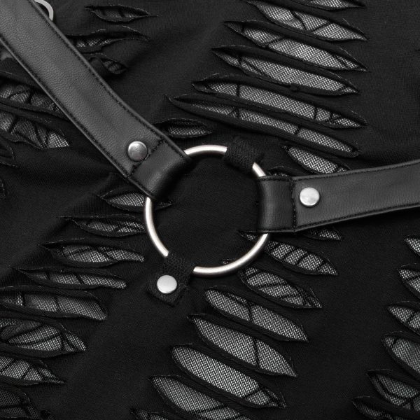 Nouvelle tendance PUNK RAVE Mini Robe ‘Willow’ Noire 15