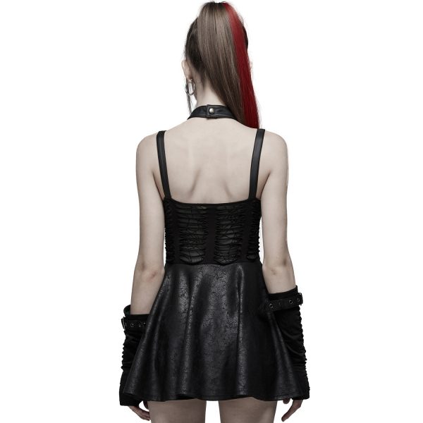 Nouvelle tendance PUNK RAVE Mini Robe ‘Willow’ Noire 8
