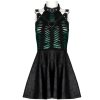 PUNK RAVE Mini Robe ‘Willow’ Noire Et Verte en france 53