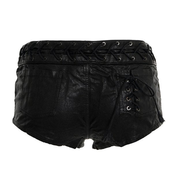 PUNK RAVE Mini Short ‘Doll’ En Simili Cuir Noir l'unique style 12