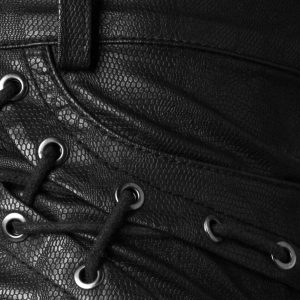 PUNK RAVE Mini Short ‘Doll’ En Simili Cuir Noir l'unique style 42