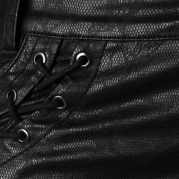 PUNK RAVE Mini Short ‘Doll’ En Simili Cuir Noir l'unique style 17