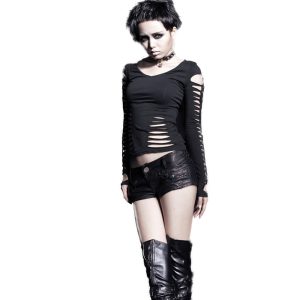 PUNK RAVE Mini Short ‘Doll’ En Simili Cuir Noir l'unique style 24