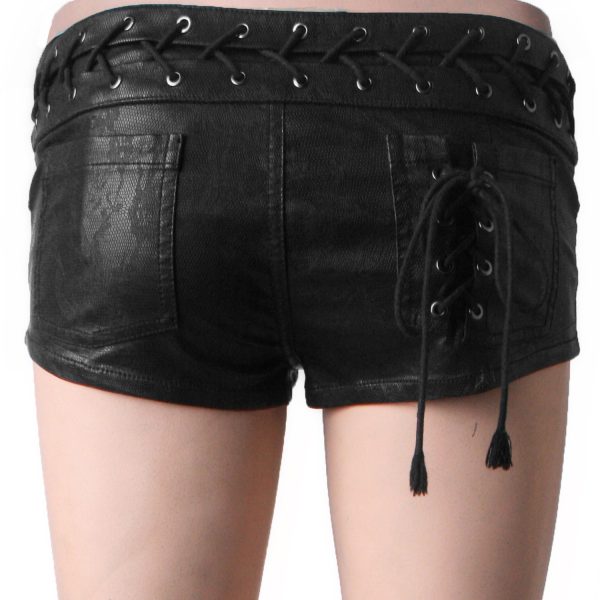 PUNK RAVE Mini Short ‘Doll’ En Simili Cuir Noir l'unique style 9