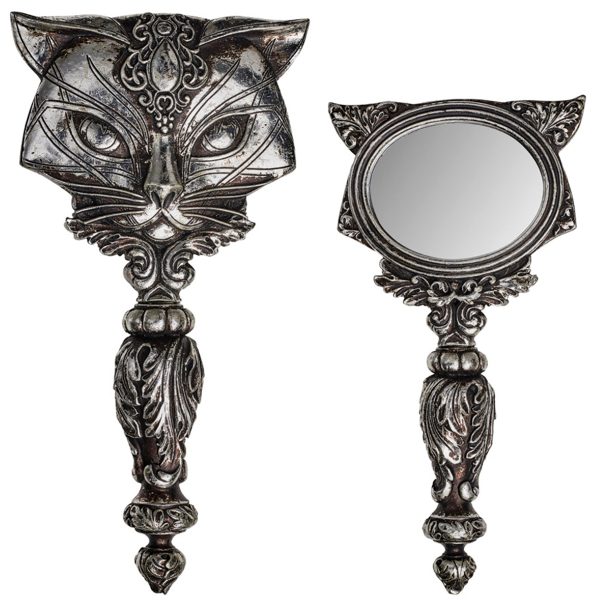 magasin pour The Vault By Alchemy Miroir à Main ‘Sacred Cat’ Argenté 4